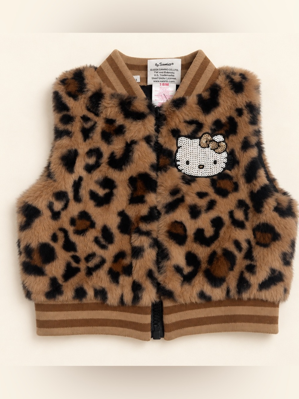 Hello Kitty Plush vest in leopard